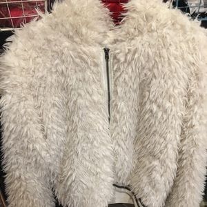 Large White Furry Aeropostale Coat